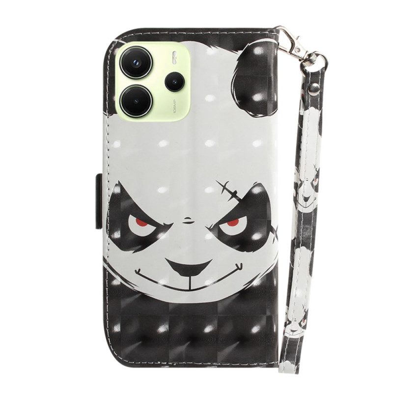 Läderskal Fodral Xiaomi Redmi Note 14 4g Arg Panda Med Rem