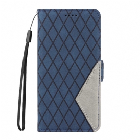 Läderskal Fodral Xiaomi Redmi Note 14 4g Diamantmönster