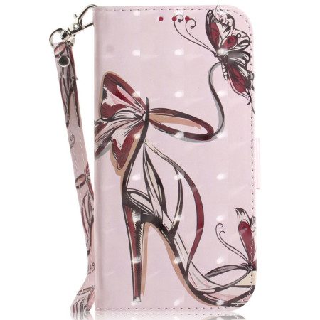 Läderskal Fodral Xiaomi Redmi Note 14 4g Högklackat Med Rem