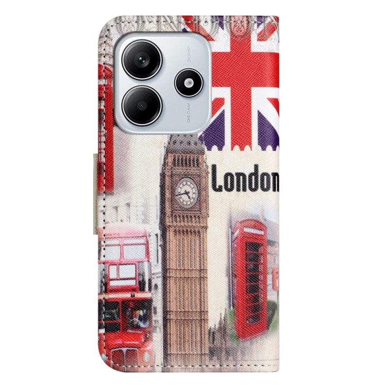 Läderskal Fodral Xiaomi Redmi Note 14 4g London Life