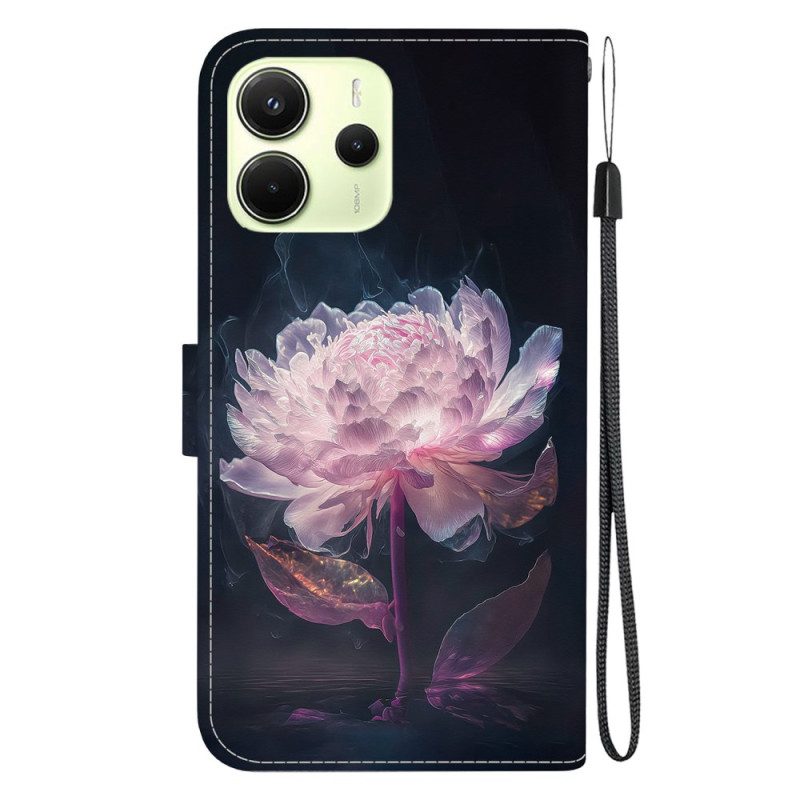 Läderskal Fodral Xiaomi Redmi Note 14 4g Rosa Pion