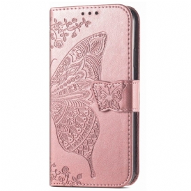 Läderskal Fodral Xiaomi Redmi Note 14 5g Barockfjäril