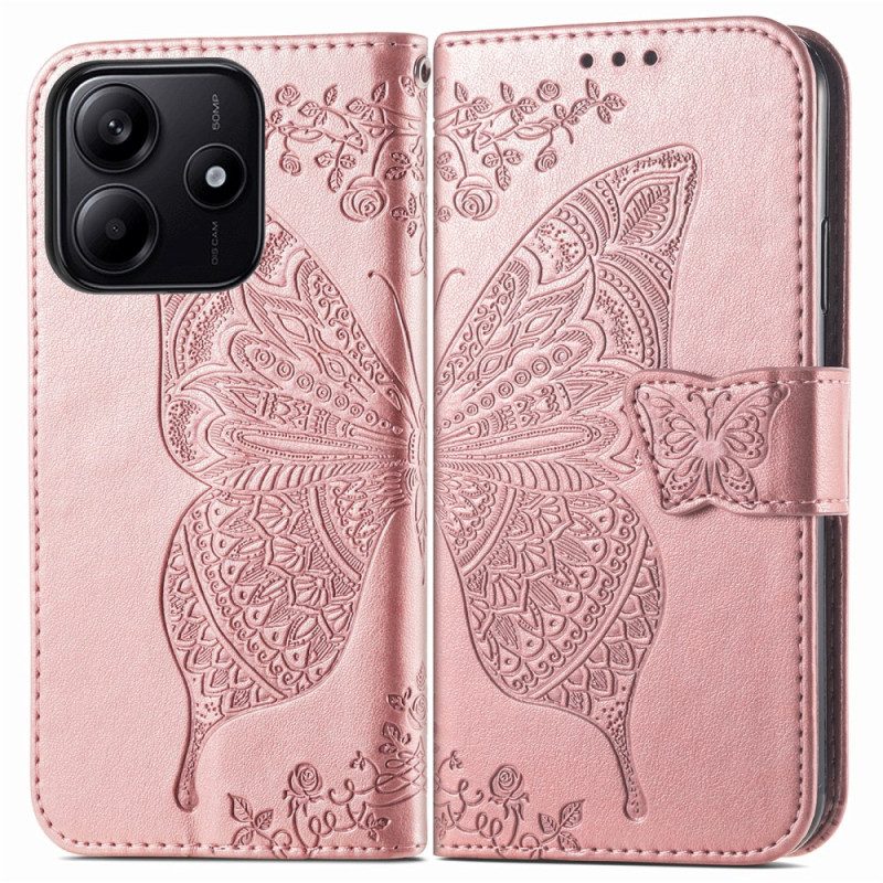 Läderskal Fodral Xiaomi Redmi Note 14 5g Barockfjäril
