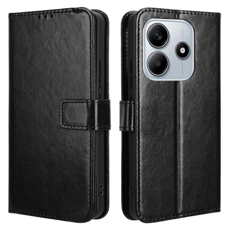 Läderskal Fodral Xiaomi Redmi Note 14 5g Flashigt Konstläder