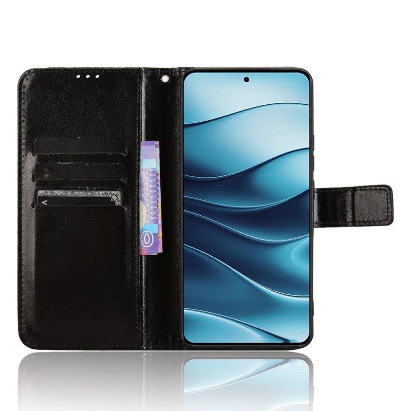 Läderskal Fodral Xiaomi Redmi Note 14 5g Flashigt Konstläder