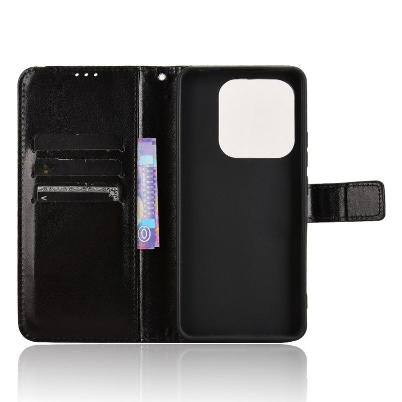 Läderskal Fodral Xiaomi Redmi Note 14 5g Flashigt Konstläder