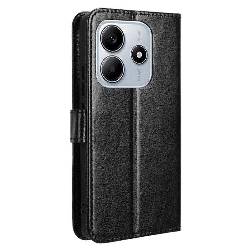 Läderskal Fodral Xiaomi Redmi Note 14 5g Flashigt Konstläder