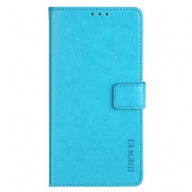 Läderskal Fodral Xiaomi Redmi Note 14 5g Idewei Enfärgat Konstläder