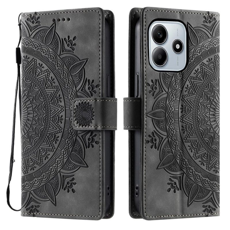 Läderskal Fodral Xiaomi Redmi Note 14 5g Mandala-mockaeffekt