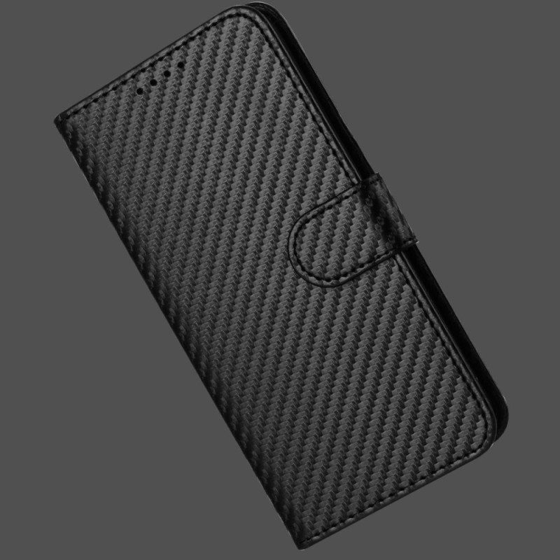Läderskal Fodral Xiaomi Redmi Note 14 Pro 4g Kolfiberstruktur Med Rem