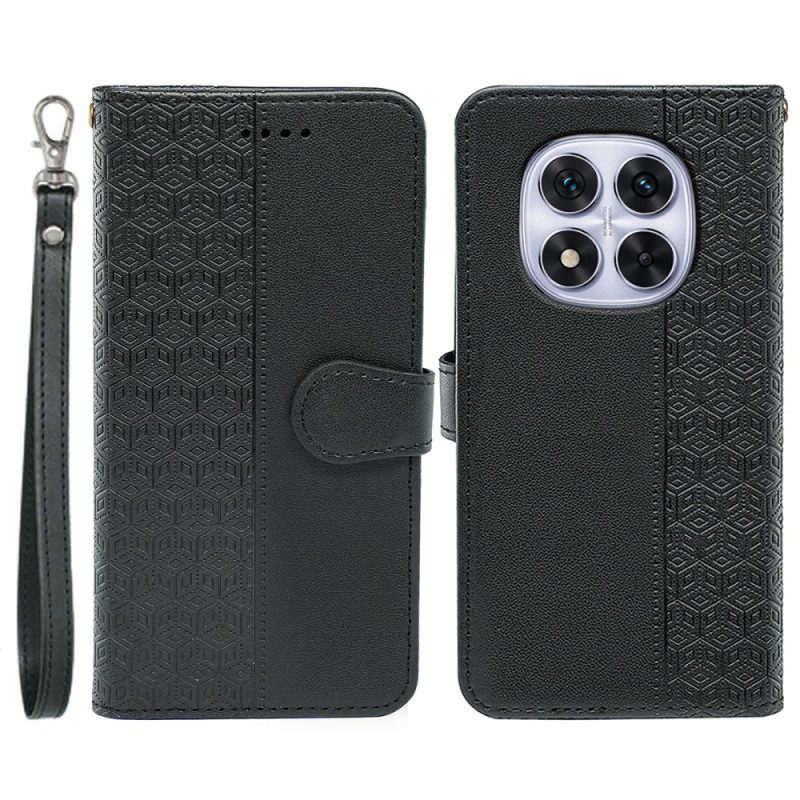 Läderskal Fodral Xiaomi Redmi Note 14 Pro 4g Kuberkant Och Rem