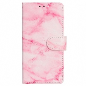 Läderskal Fodral Xiaomi Redmi Note 14 Pro 4g Rosa Marmormönster