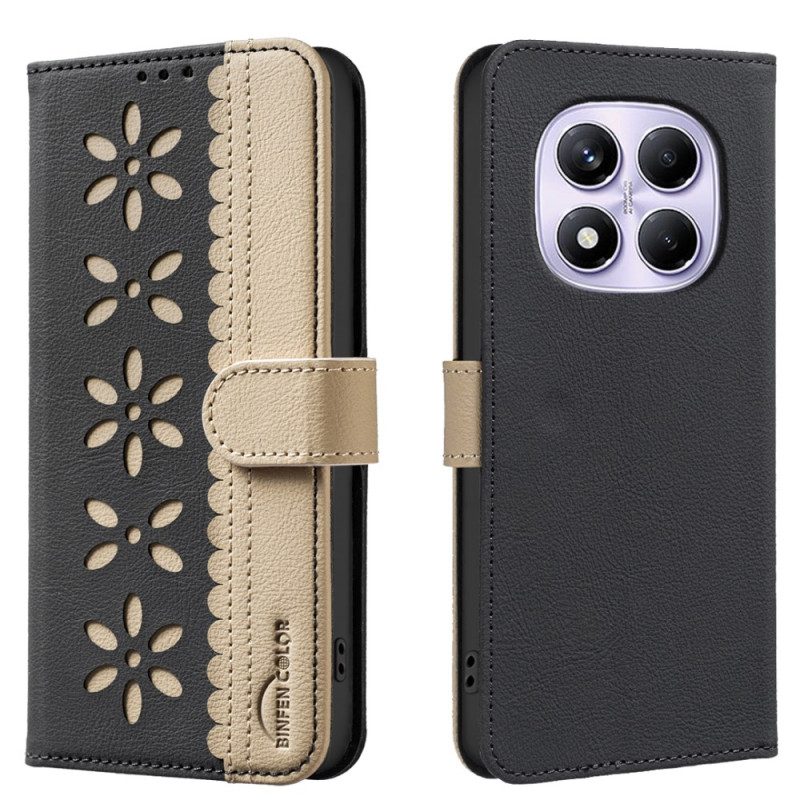 Läderskal Fodral Xiaomi Redmi Note 14 Pro 4g Tvåfärgad Binfen Color