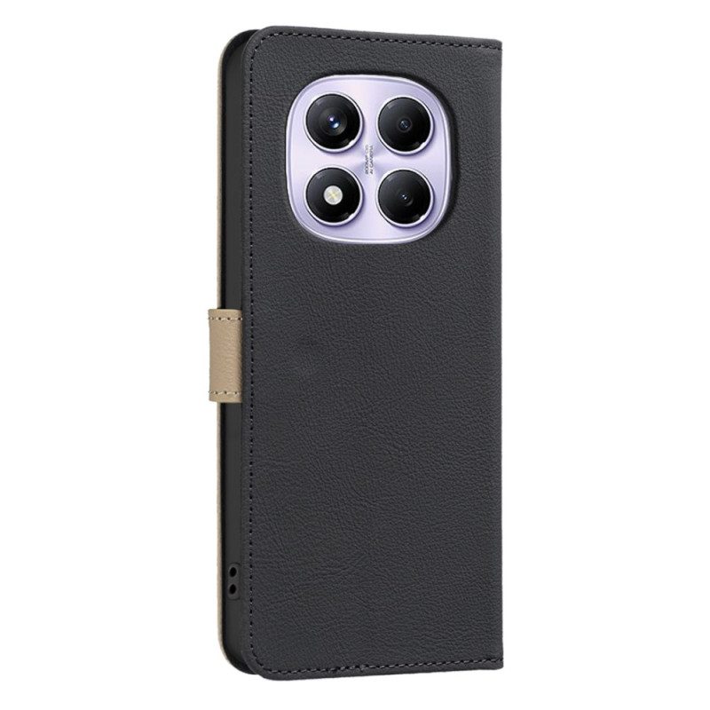 Läderskal Fodral Xiaomi Redmi Note 14 Pro 4g Tvåfärgad Binfen Color