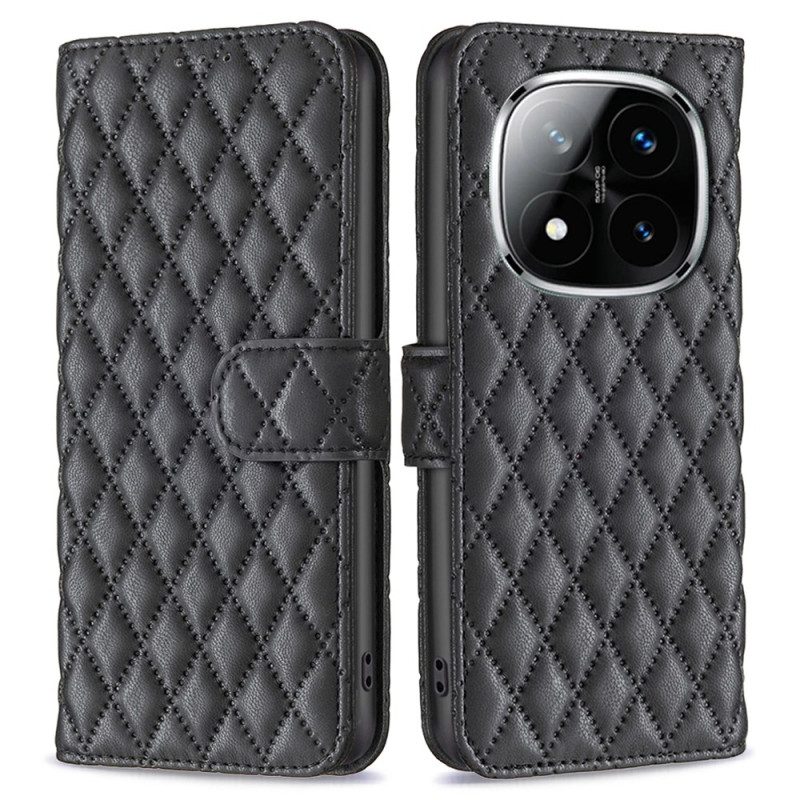 Läderskal Fodral Xiaomi Redmi Note 14 Pro 5g Klassisk Quiltad