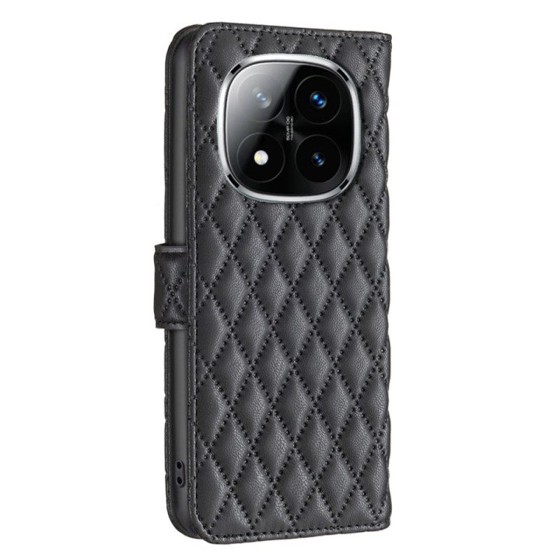 Läderskal Fodral Xiaomi Redmi Note 14 Pro 5g Klassisk Quiltad