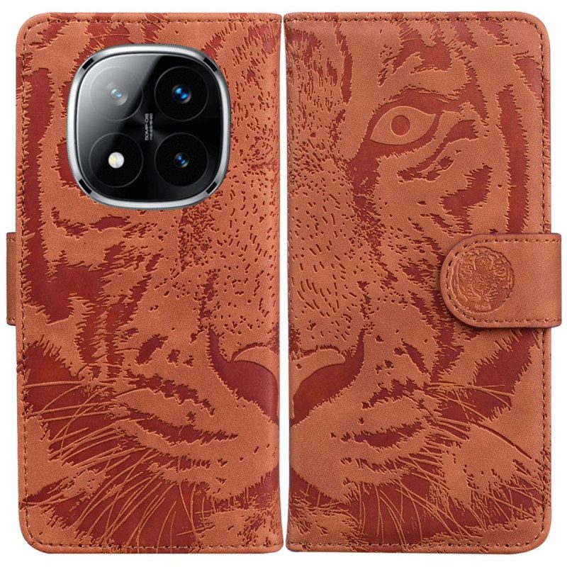 Läderskal Fodral Xiaomi Redmi Note 14 Pro 5g Tigertryck