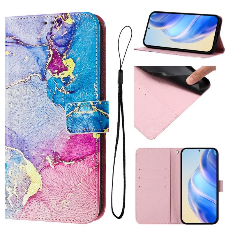 Läderskal Fodral Xiaomi Redmi Note 14 Pro Plus 5g Flerfärgat Marmormönster