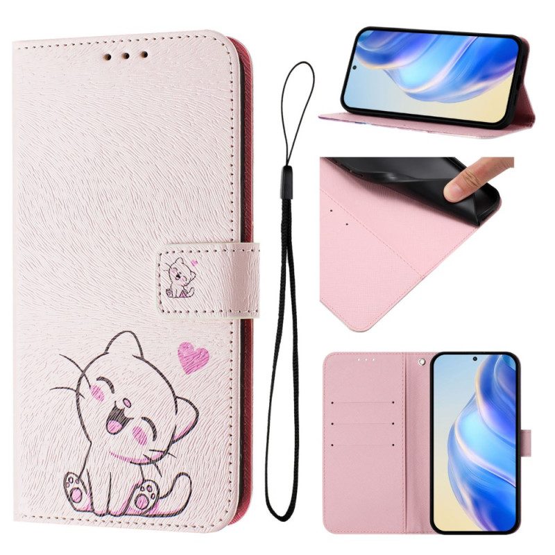 Läderskal Fodral Xiaomi Redmi Note 14 Pro Plus 5g Sött Kattmönster