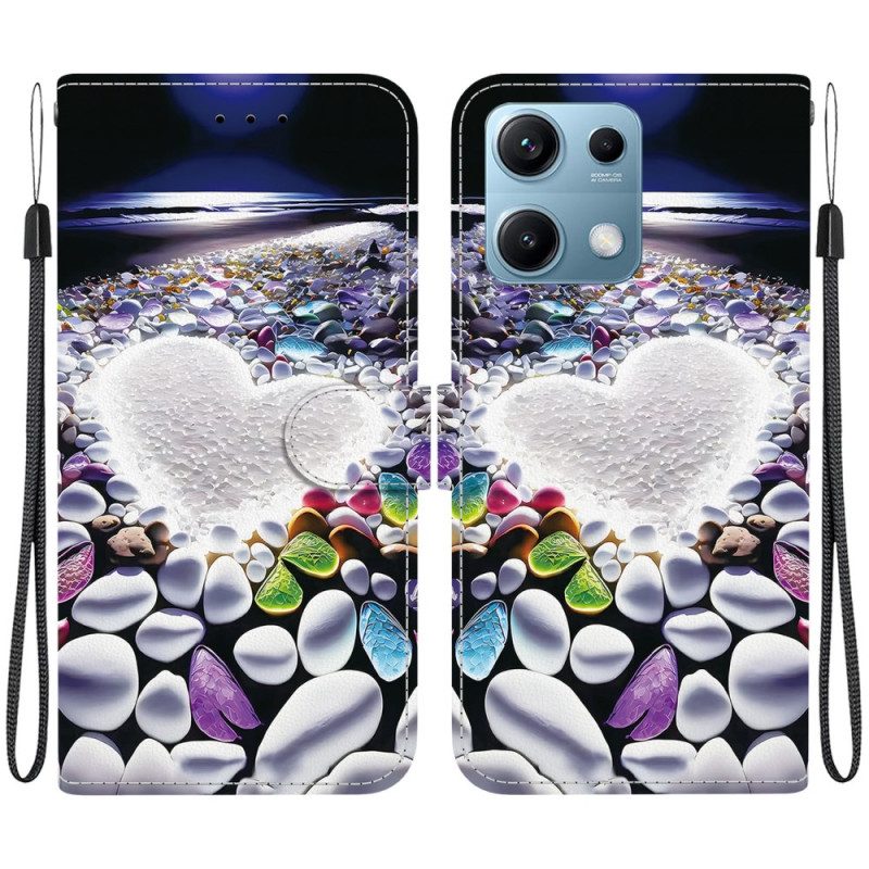 Läderskal Fodral Xiaomi Redmi Note 14s Hjärtmönster