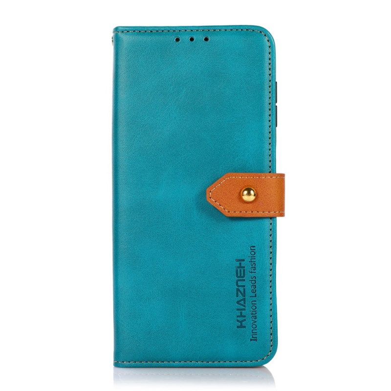 Läderskal Fodral Xiaomi Redmi Note 14s Khazneh Guldspänne