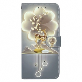 Läderskal Fodral Xiaomi Redmi Note 14s Sikahjort