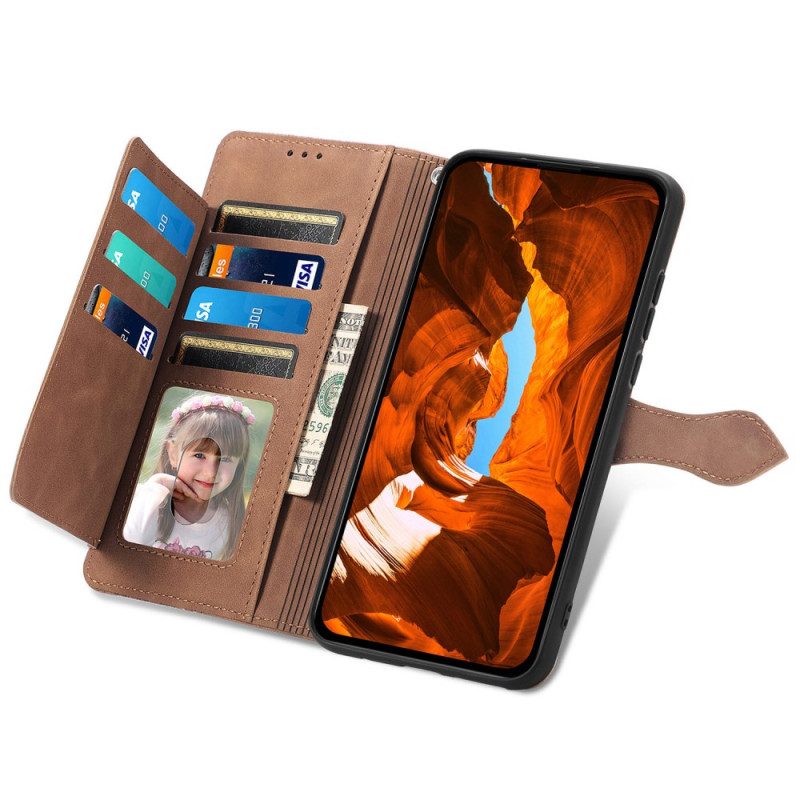 Läderskal Fodral Xiaomi Redmi Note 15 5g Blommig Spetsrem