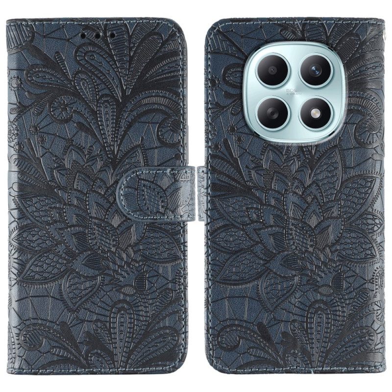 Läderskal Fodral Xiaomi Redmi Note 15 5g Blommönster