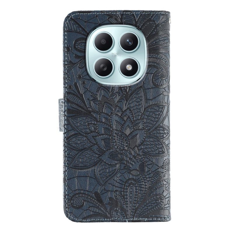 Läderskal Fodral Xiaomi Redmi Note 15 5g Blommönster