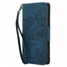Läderskal Fodral Xiaomi Redmi Note 15 5g Blommor Och Fjärilar