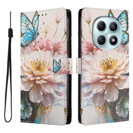 Läderskal Fodral Xiaomi Redmi Note 15 5g Fjäril Och Blommor