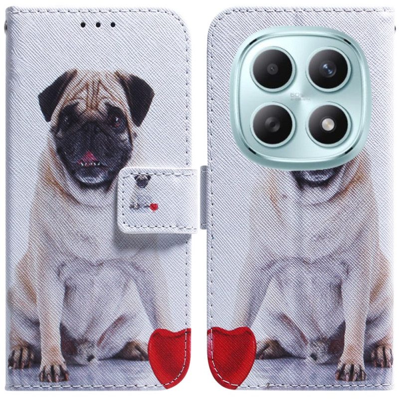 Läderskal Fodral Xiaomi Redmi Note 15 5g Mopshund