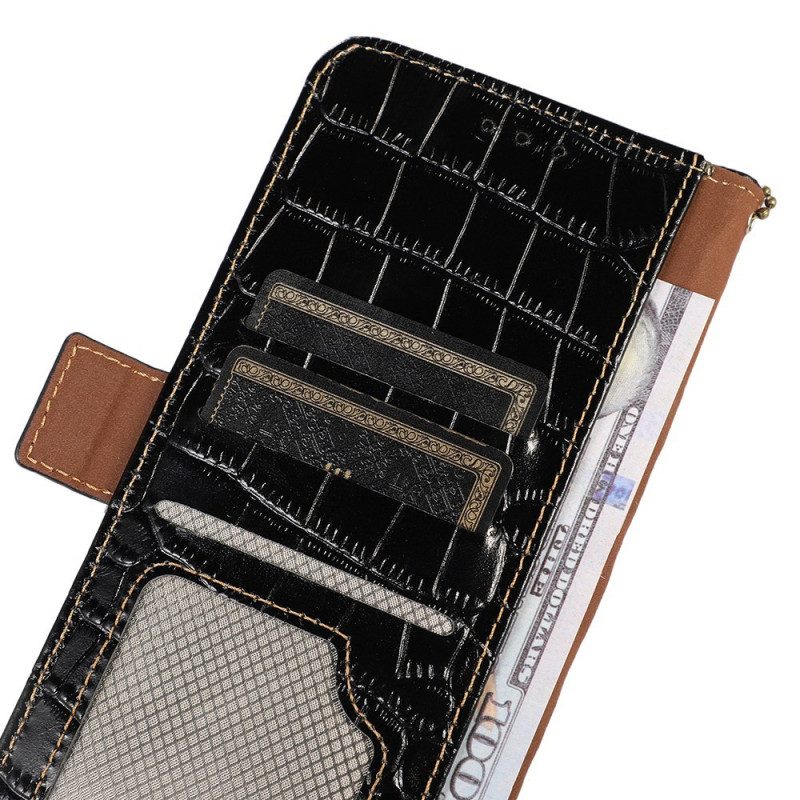 Läderskal Fodral Xiaomi Redmi Note 15 5g Rfid-blockerande Krokodilstruktur