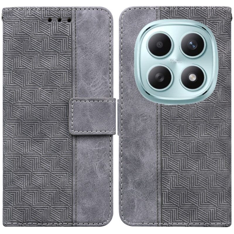 Läderskal Fodral Xiaomi Redmi Note 15 5g Vävt Mönster