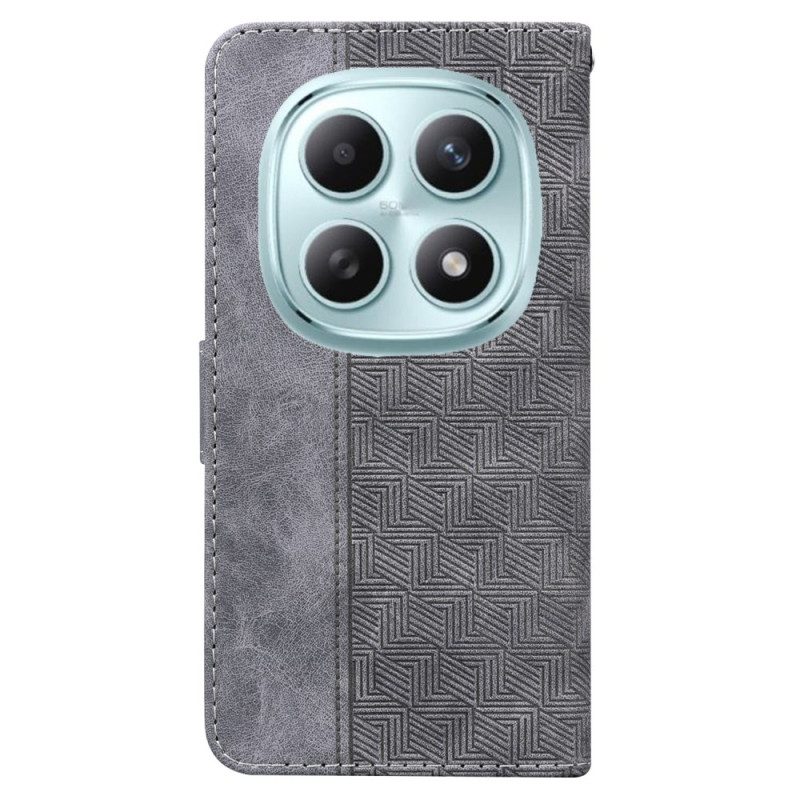 Läderskal Fodral Xiaomi Redmi Note 15 5g Vävt Mönster