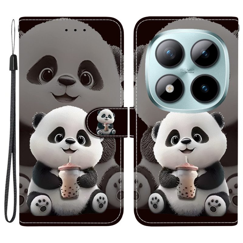Läderskal Fodral Xiaomi Redmi Note 15 Pro 5g Mjölktepanda
