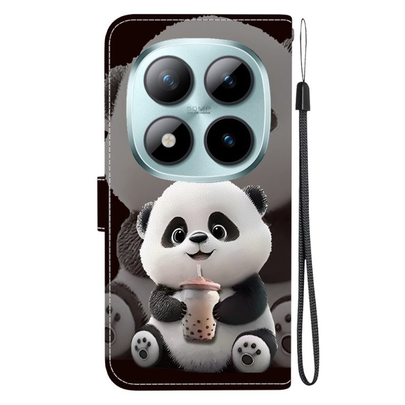 Läderskal Fodral Xiaomi Redmi Note 15 Pro 5g Mjölktepanda