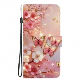 Läderskal Fodral Xiaomi Redmi Note 15 Pro Plus 5g Lyktfjärilar