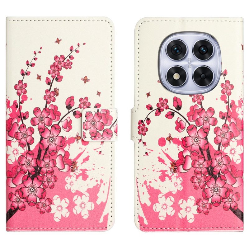 Läderskal Fodral Xiaomi Redmi Note 15 Pro Plus 5g Plommonblommor