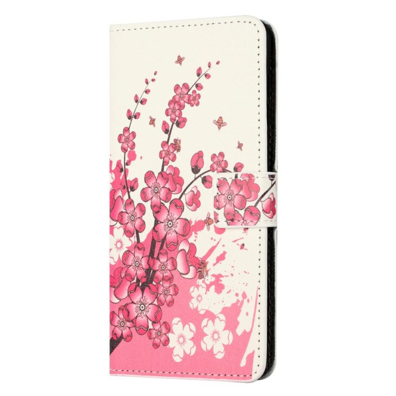 Läderskal Fodral Xiaomi Redmi Note 15 Pro Plus 5g Plommonblommor