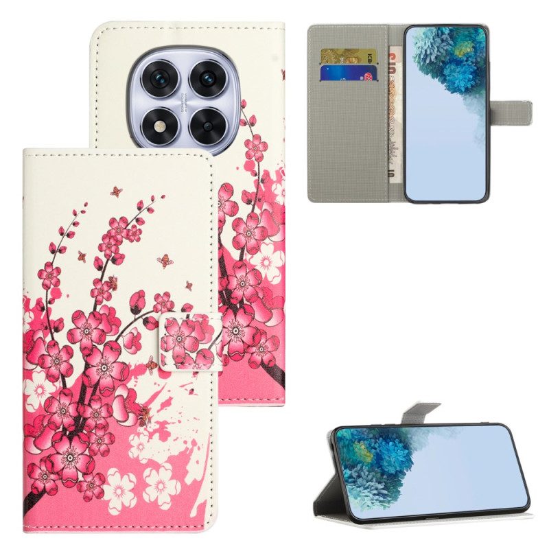 Läderskal Fodral Xiaomi Redmi Note 15 Pro Plus 5g Plommonblommor