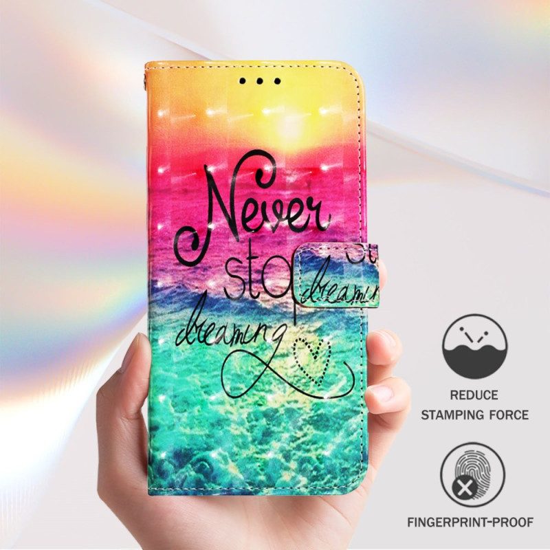 Läderskal Fodral Xiaomi Redmi Note 15 Pro Plus 5g Sluta Aldrig Drömma