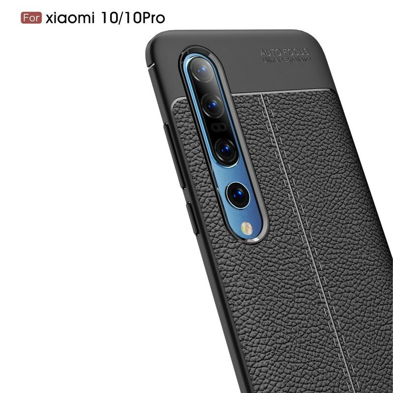 Mobilskal För Xiaomi Mi 10 / 10 Pro Double Line Litchi Lädereffekt