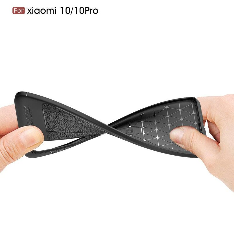 Mobilskal För Xiaomi Mi 10 / 10 Pro Double Line Litchi Lädereffekt