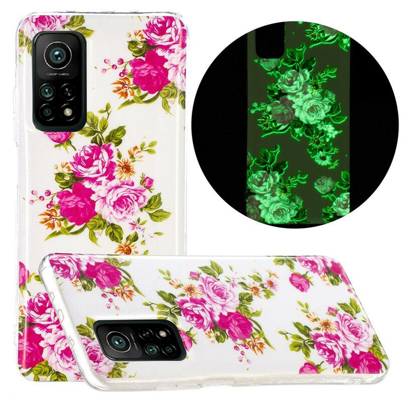 Mobilskal För Xiaomi Mi 10T / 10T Pro Fluorescerande Frihetsblommor