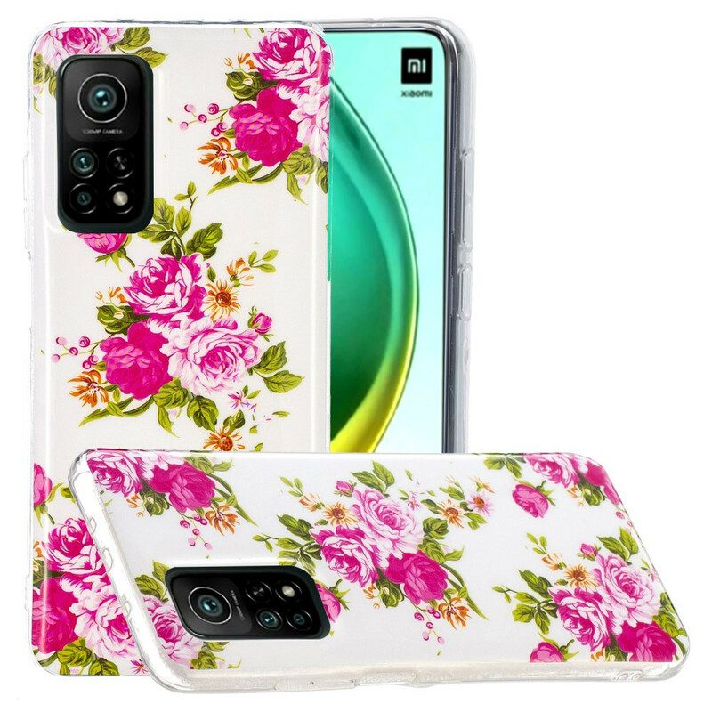 Mobilskal För Xiaomi Mi 10T / 10T Pro Fluorescerande Frihetsblommor