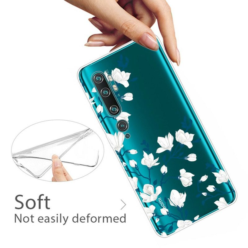Mobilskal För Xiaomi Mi Note 10 / 10 Pro Vita Blommor