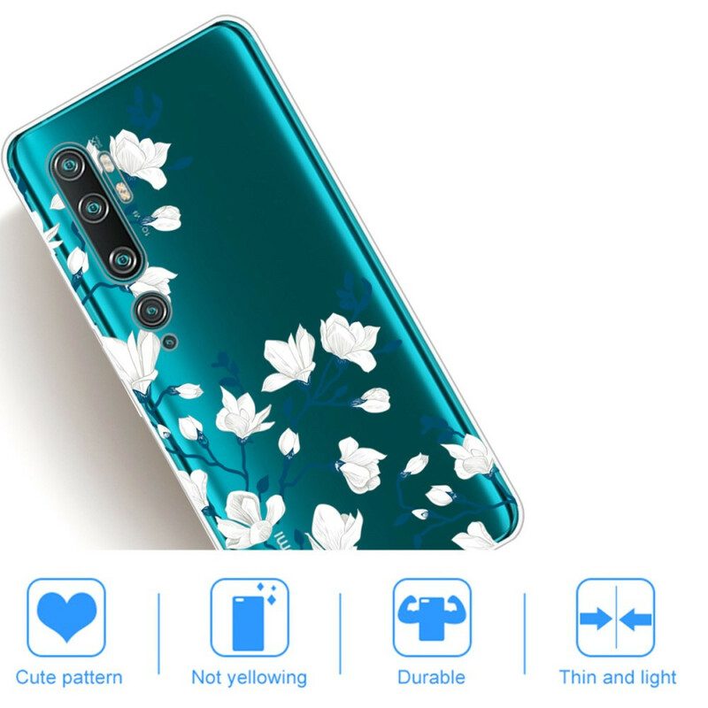 Mobilskal För Xiaomi Mi Note 10 / 10 Pro Vita Blommor
