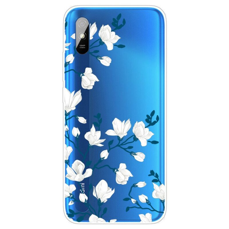 Mobilskal För Xiaomi Redmi 9A Vita Blommor