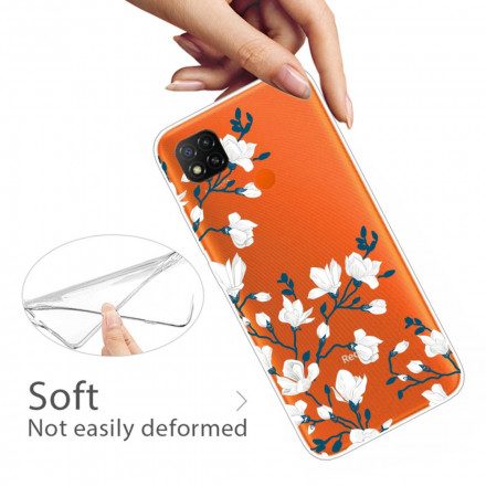 Mobilskal För Xiaomi Redmi 9C Vita Blommor